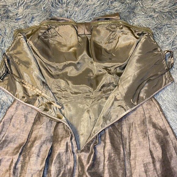 Antonio Melani Brown Linen Strapless  Dress - Picture 9 of 12